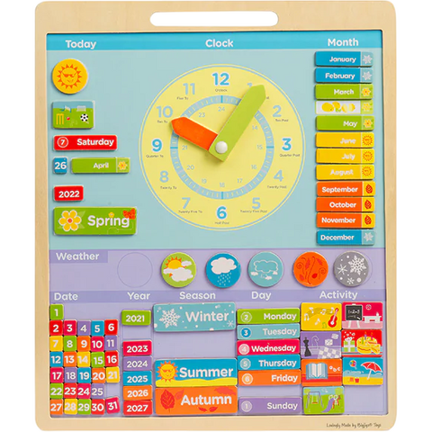 BIGJIGS Toys Vremea - Calendar magnetic in limba engleza