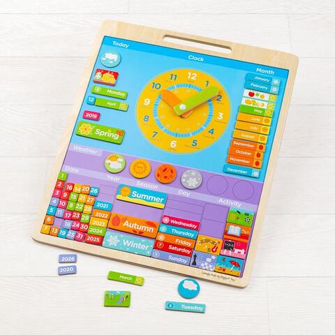BIGJIGS Toys Vremea - Calendar magnetic in limba engleza