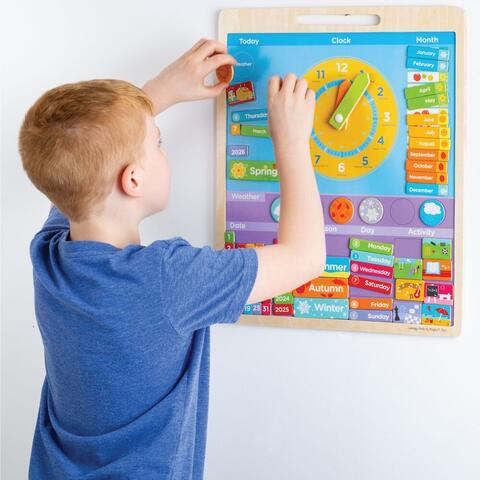 BIGJIGS Toys Vremea - Calendar magnetic in limba engleza