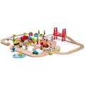 BIGJIGS Toys Circuit auto si feroviar (80 piese)