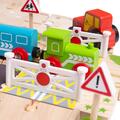 BIGJIGS Toys Circuit auto si feroviar (80 piese)