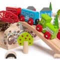 BIGJIGS Toys Circuit auto si feroviar (80 piese)