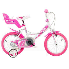 Bicicleta roz cu inimioare 14"