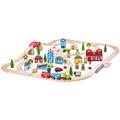 BIGJIGS Toys Circuit auto si feroviar (91 piese)