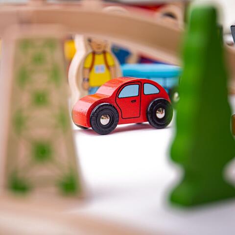 BIGJIGS Toys Circuit feroviar (112 piese)