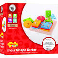 BIGJIGS Toys Joc de sortare - 4 forme geometrice