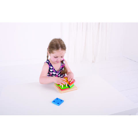 BIGJIGS Toys Joc de sortare - 4 forme geometrice