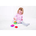 BIGJIGS Toys Piramida din lemn - Curcubeul