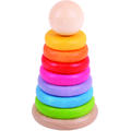 BIGJIGS Toys Piramida din lemn - Curcubeul