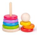 BIGJIGS Toys Piramida din lemn - Curcubeul