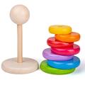 BIGJIGS Toys Piramida din lemn - Curcubeul