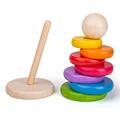 BIGJIGS Toys Piramida din lemn - Curcubeul