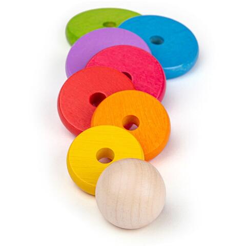 BIGJIGS Toys Piramida din lemn - Curcubeul