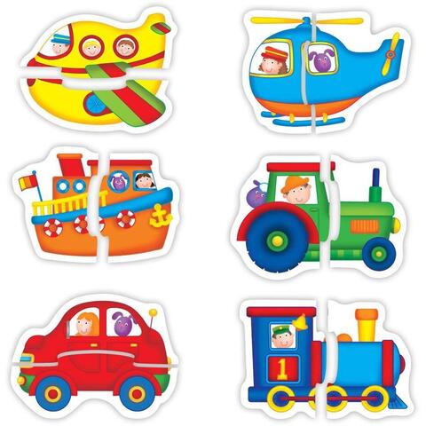 Galt Baby Puzzles: Set de 6 puzzle-uri Transport (2 piese)