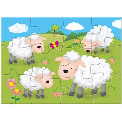 Galt Set 4 puzzle-uri Animale de la ferma (4, 6, 8, 12 piese)