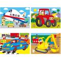 Galt Set 4 puzzle-uri Vehicule (4, 6, 8, 12 piese)