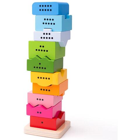 BIGJIGS Toys Turnulet din lemn cu numere
