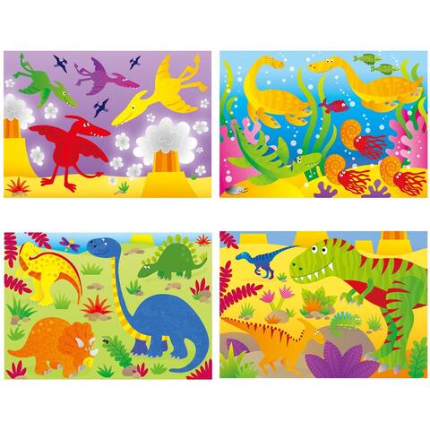 Galt Set 4 puzzle-uri Dinozauri (12, 16, 20, 24 piese)