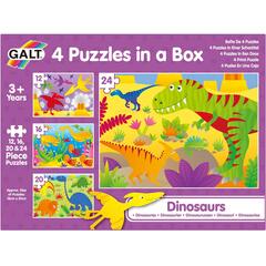 Set 4 puzzle-uri Dinozauri (12, 16, 20, 24 piese)